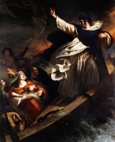 Saint Thomas Aquinas predikar tillit till Gud under stormen 1823. av Ary Scheffer