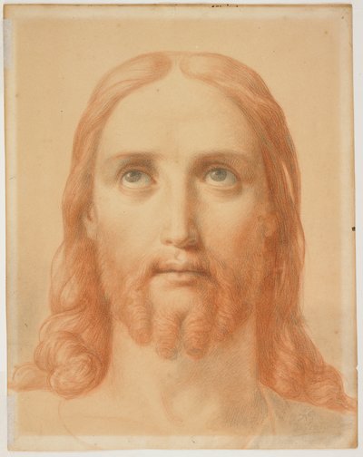 Studie till ”Christus Consolator” (framsidan); Studie av ett kvinnligt huvud i profil (baksidan) av Ary Scheffer