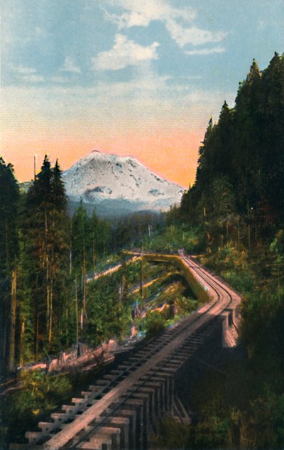 Mount Rainier från C. M. & P. S. R. R., c1916 av Asahel Curtis