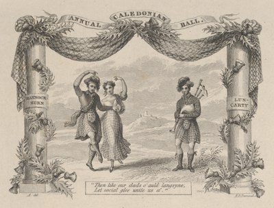 Årlig Caledonian Ball Ticket, 1800-talet. av Asher Brown Durand