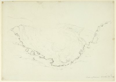 Calderan av Mt. Vesuvius, Neapel, Italien, 1841 (grafit på papper) av Asher Brown Durand