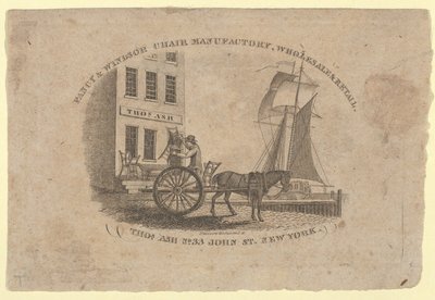 Fancy & Windsor Chair Manufactory, grossist och detaljhandel, Thomas Ash, No. 33 John Street, New..., 1817 av Asher Brown Durand