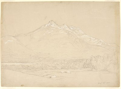 Mount Chocorua, New Hampshire, 1855 (grafit och vit gouache på preparerat beige papper) av Asher Brown Durand