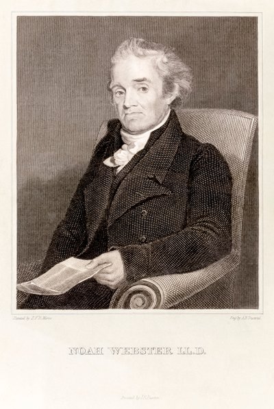 Noah Webster: amerikansk lexikograf (gravyr) av Asher Brown Durand