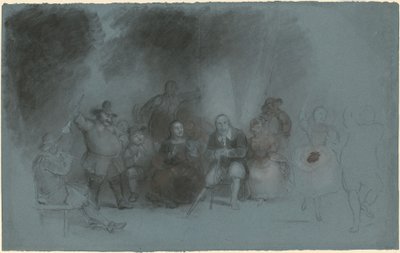 Studie för "Dance on the Battery in Presence of Peter Stuyvesant" av Asher Brown Durand