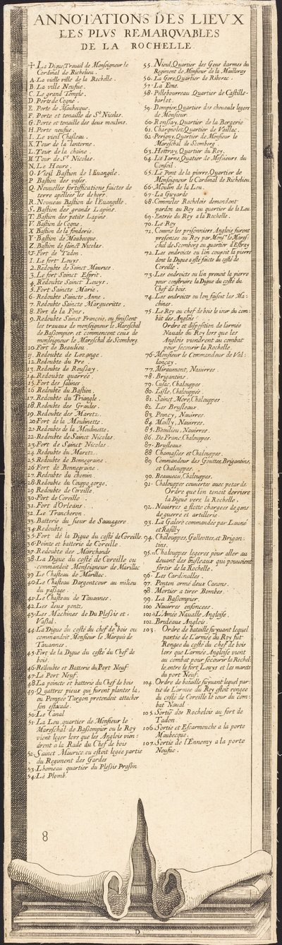 Belägringen av La Rochelle [skylt 9 av 16; uppsättningen omfattar 1952.8.97-112] av Assistant of Jacques Callot