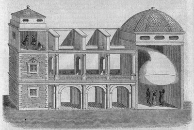 Akustisk kornett uppfunnen av Athanase Kircher (eller Athanasius Kircheri) (1601-1680). av Athanasius Kircher