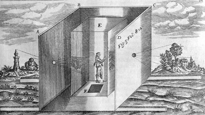 Mörkt rum efter Athanasius Kircher, Lucis och Umbra Rom 1600 av Athanasius Kircher