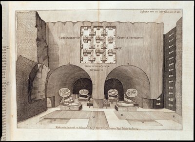 Interiör av en pyramid - i "" Sphynx mystagoga"" av Athanase Kircher av Athanasius Kircher
