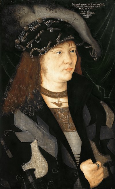 Tyska: Heinrich V Porträtt av Henri V. av Mecklenburg av attributed to Jacopo de