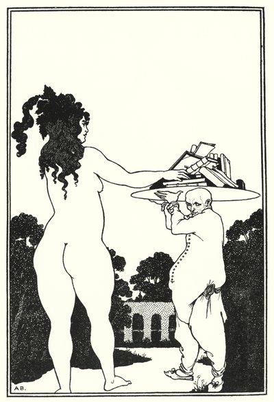 Aubrey Beardsleys boktavla (gravyr) av Aubrey (after) Beardsley