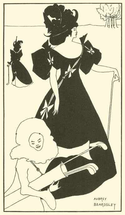 Design för ett golfkort (litografi) av Aubrey (after) Beardsley