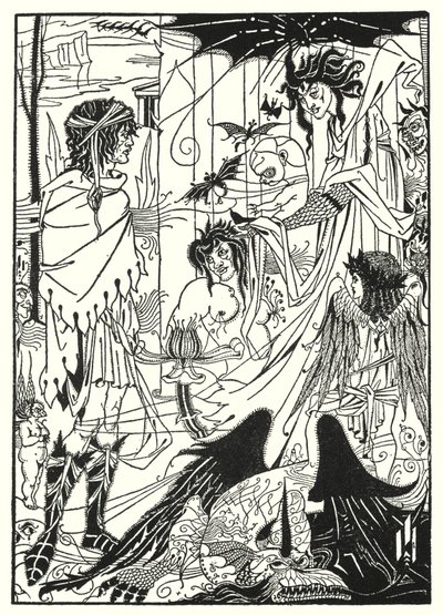 Drömmar (gravyr) av Aubrey (after) Beardsley