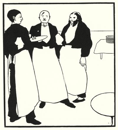 Cafe Boys (gravyr) av Aubrey (after) Beardsley