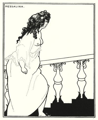 Messalina återvänder från badet (gravyr) av Aubrey (after) Beardsley