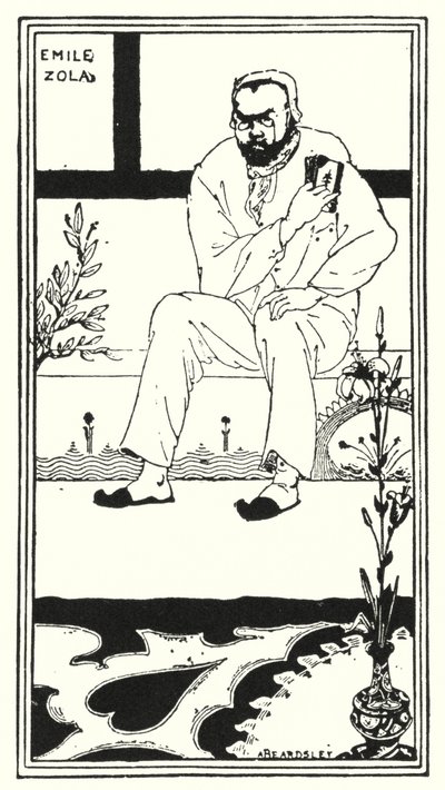 Porträtt av Emile Zola (gravyr) av Aubrey (after) Beardsley
