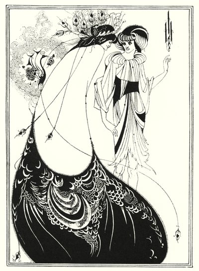 Påfågelkjolen (gravyr) av Aubrey (after) Beardsley