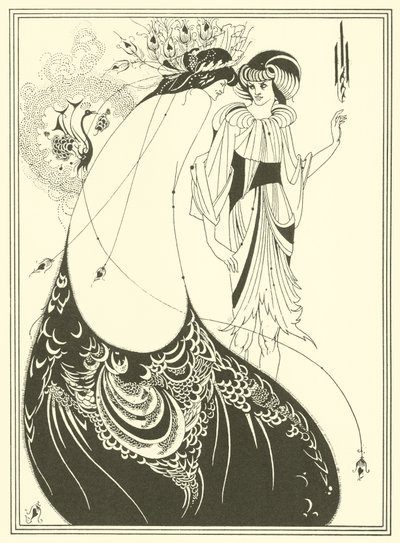 Påfågelkjol (litografi) av Aubrey (after) Beardsley