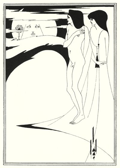 Kvinnan i månen (gravyr) av Aubrey (after) Beardsley