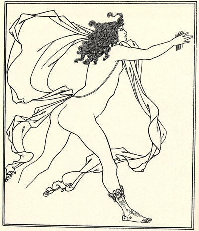 Apollo förföljer Daphne, 1896 av Aubrey Beardsley