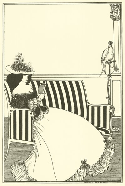 Cover Design, Smithers Catalogue of Rare Books, läsning, soffa av Aubrey Beardsley