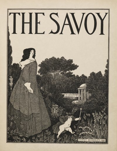 Omslagsdesign för nr 1 av "The Savoy" från en bok med femtio teckningar av Aubrey Beardsley