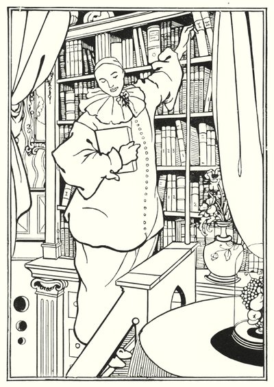 Design för framsidan av "Pierrot" av Aubrey Beardsley