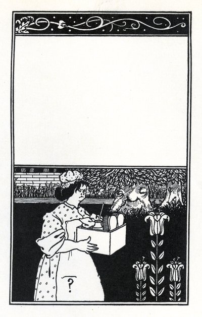 Design för omslaget till "The Barbarous Britishers" av H.D. Traill av Aubrey Beardsley