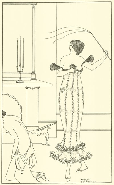 Frontispice, den fullständiga och sanna redogörelsen för Earl Lavenders underbara uppdrag av Aubrey Beardsley