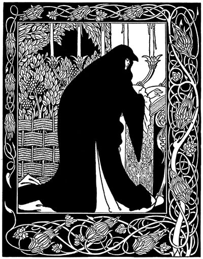 Hur drottning Guenever gjorde henne till nunna, illustration från 