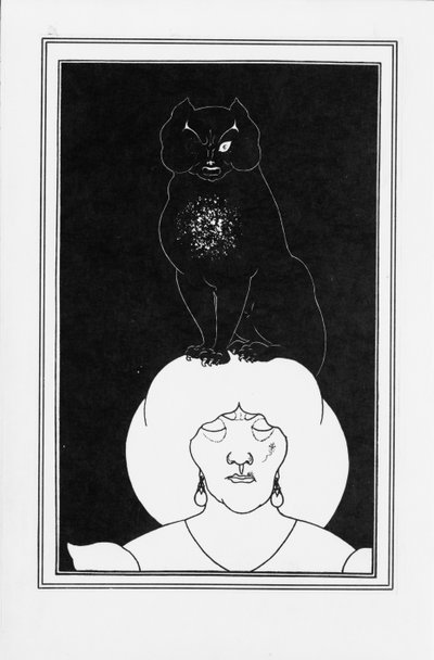 Illustration till berättelsen Den svarta katten av Edgar Allan Poe, 1894-1895 av Aubrey Beardsley