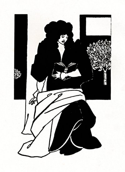 Illustration från Morte DArthur, 1893-1894, 1923 av Aubrey Beardsley