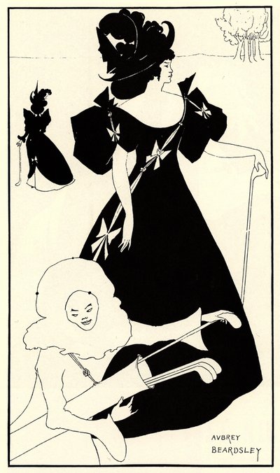 Inbjudningskort för öppnandet av golfklubben, 1894 av Aubrey Beardsley