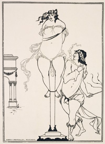 Juvenal piskar kvinna,1896 (gravyr) av Aubrey Beardsley