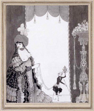 Damen med apan, 1897. av Aubrey Beardsley