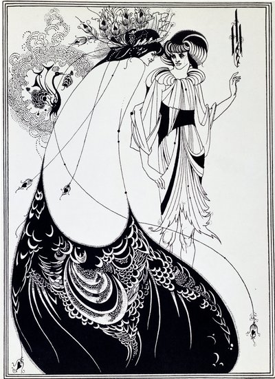 Påfågelkjolen. Illustration av Salome av Oscar Wilde - teckning av Aubrey Beardsley