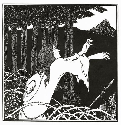 Tannhausers återkomst till Venusberget, ur "The Story of Venus and Tannhauser", 1895 av Aubrey Beardsley