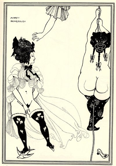 Två atenska kvinnor i nöd. Illustration för Aristofanes Lysistrata, 1896 av Aubrey Beardsley