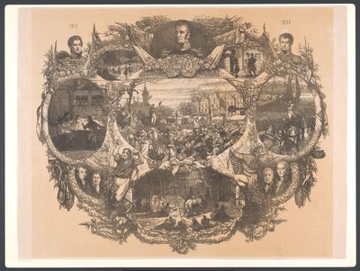 Plakat till minne av novemberfestligheterna 1863 av August Allebe