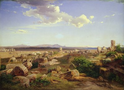 Tempelruinerna vid Selinunte (olja på duk) av August Bromeis