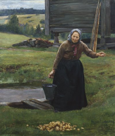 Tvätta potatis av August Eiebakke