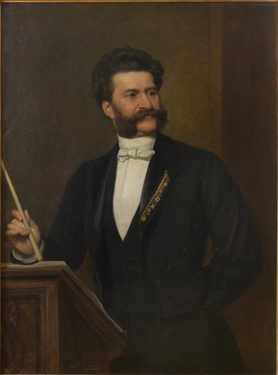 Porträtt av Johann Strauss 1825-1899, 1888. av August Eisenmenger