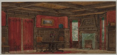 Rendering för inredning, ca 1880-1900. av August Frederick Biehle