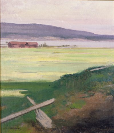 Landskap med en stig, Norrland, Sverige av August Hagborg