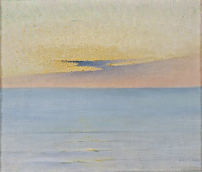 Hav i solnedgången av August Hagborg