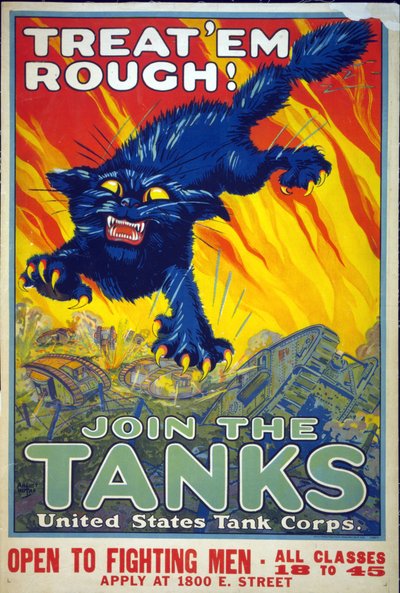 Behandla dem grovt! Gå med i tankarna, 1917 av August Hutaf
