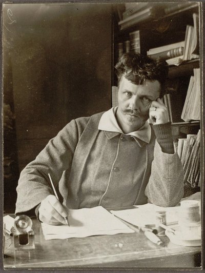 Självporträtt av August Johan Strindberg