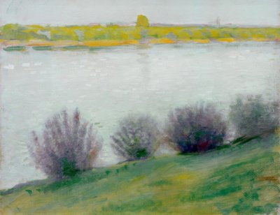 På Rhen nära Hersel av August Macke