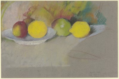 Äpplen och citroner, ca 1909-10 (pastell på papper) av August Macke