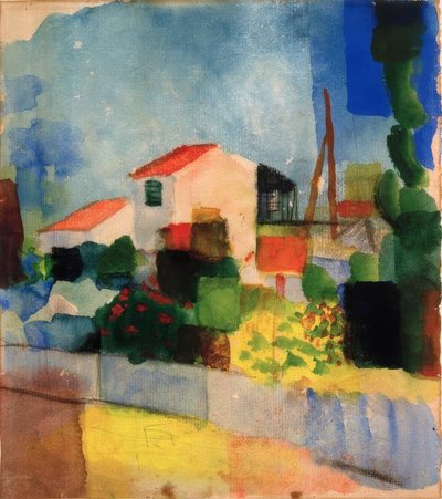Det ljusa huset (första versionen) av August Macke